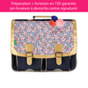 Cartable Tann's personnalisé CE2 CM1 CM2 Fleuri pompons