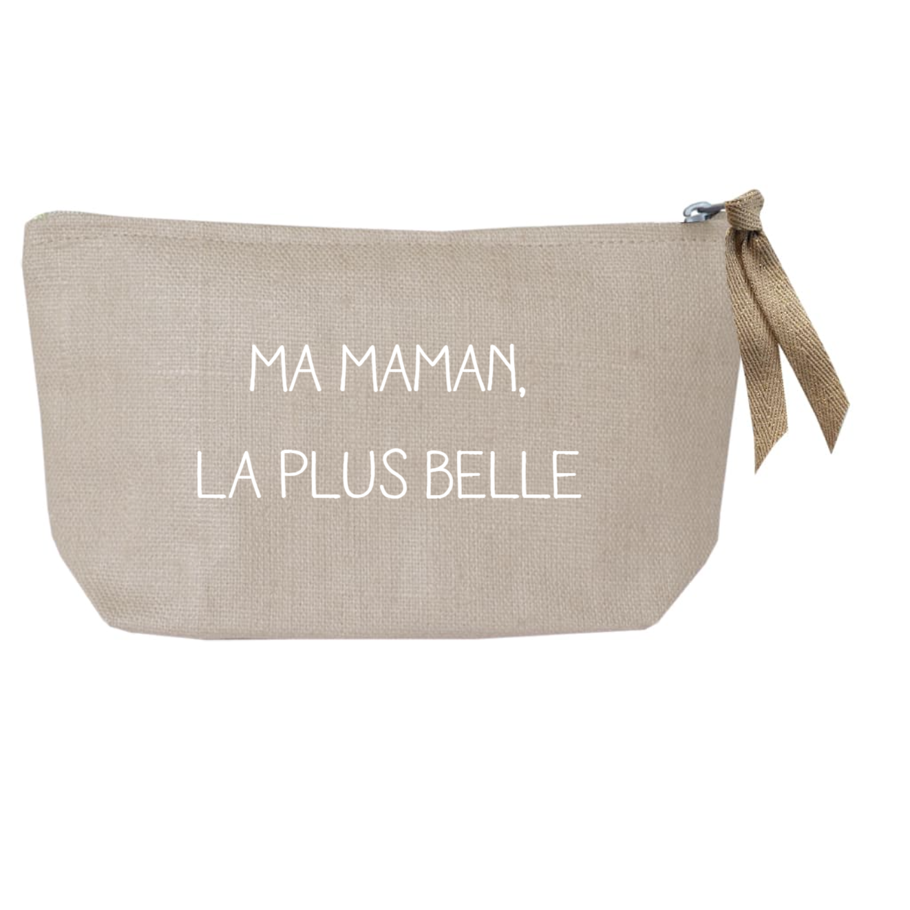 Petite pochette Cadeau Fête des Mères / Grand-mères personnalisé Gris clair Lin