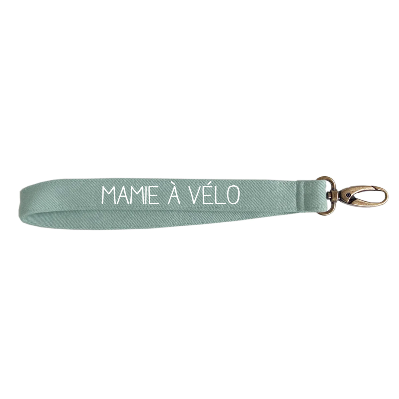 Un porte clé courte de couleur vert amande avec un mousqueton en acier cuivré. Idéal pour ranger ses clés de vélo et maison. Ce porte clés est personnalisable avec le message de votre choix : un prénom, une petit phrase. Idéal pour la fête des mères ou grands-mère