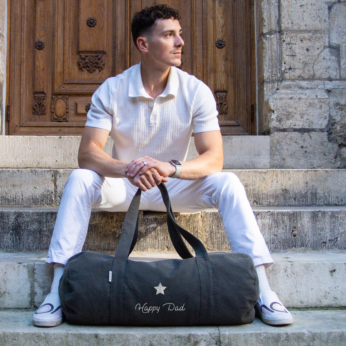 Sac XL de sport/voyage Fête des pères personnalisé Kaki