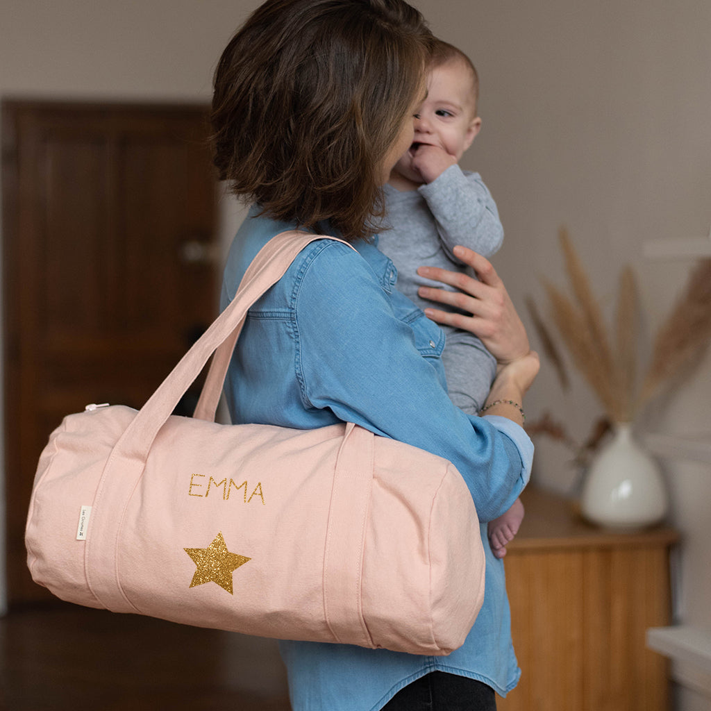 Sac à langer Cadeau Bébé personnalisé Vert amande Coton