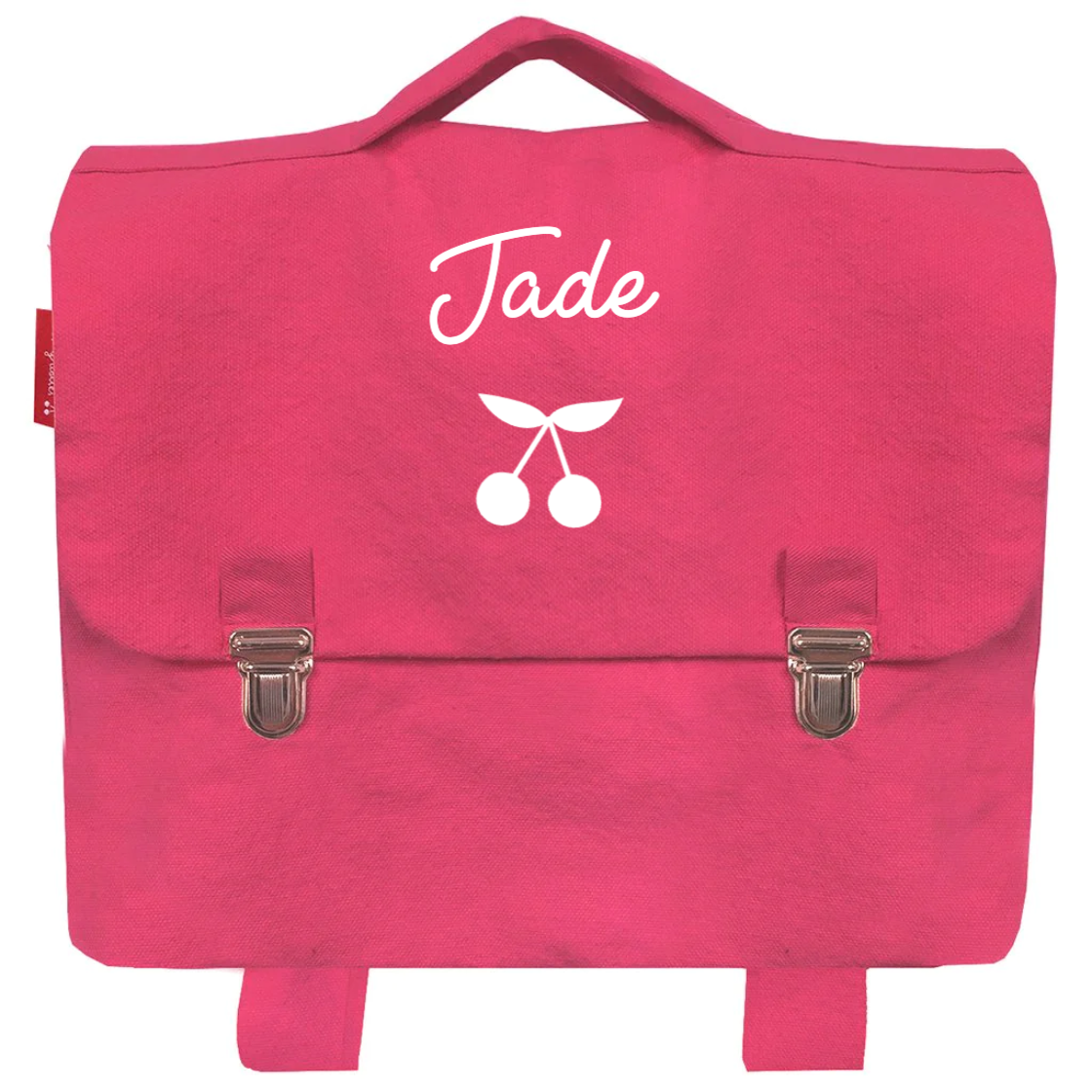 Cartable maternelle personnalisé Rose grenadine Coton