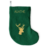 Chaussette Cadeau de Noël  personnalisé verte