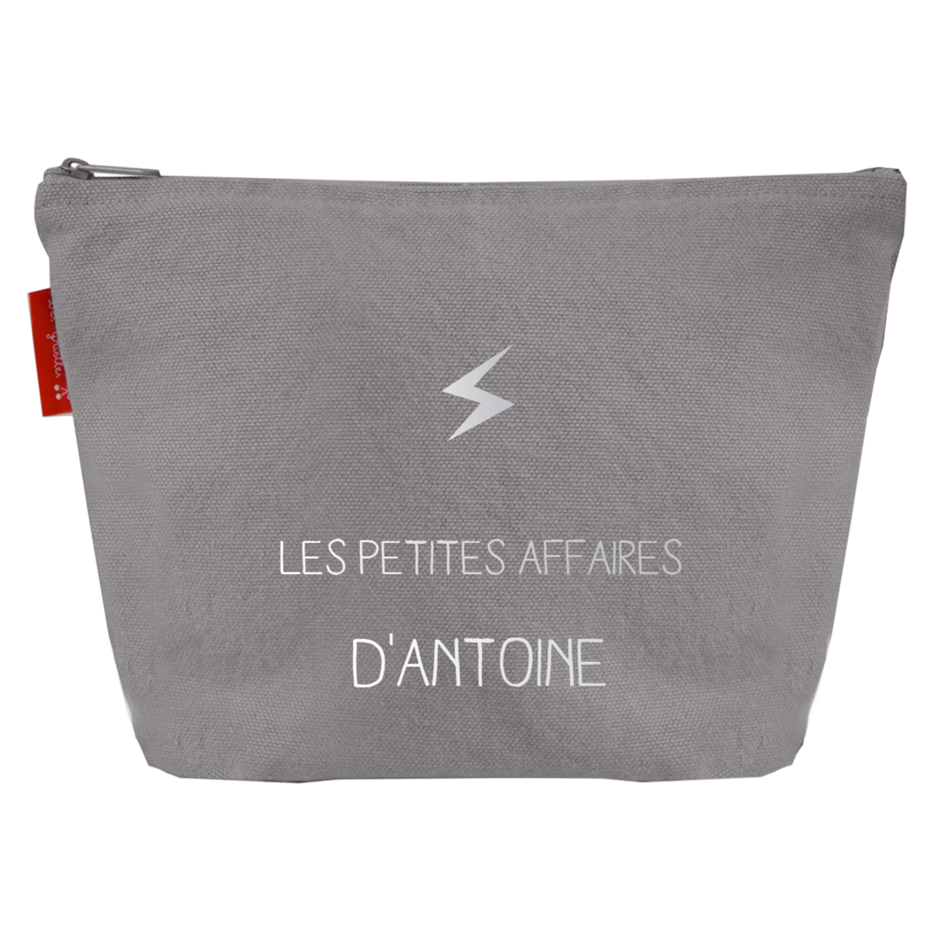 Pochette Ecole personnalisée Gris ciment Coton