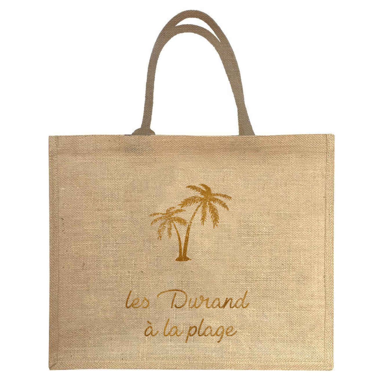 Cabas de plage personnalisé Toile de jute naturelle