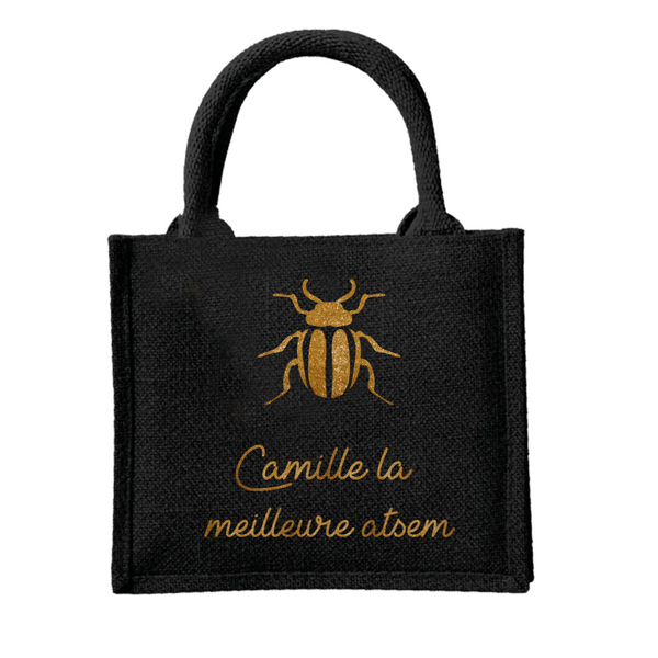 Sac Bohème Cordelettes Planetee Sac à Dos Toile Et Jute Julie Lettre Fleur Sac De Sac Doudou Espacé