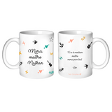 Mug Cadeau Maîtresse Nounou personnalisé Motifs Tatoo 325ml