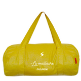 Sac polochon Cadeau Fête des Mères / Grand-mères personnalisé Jaune lin enduit