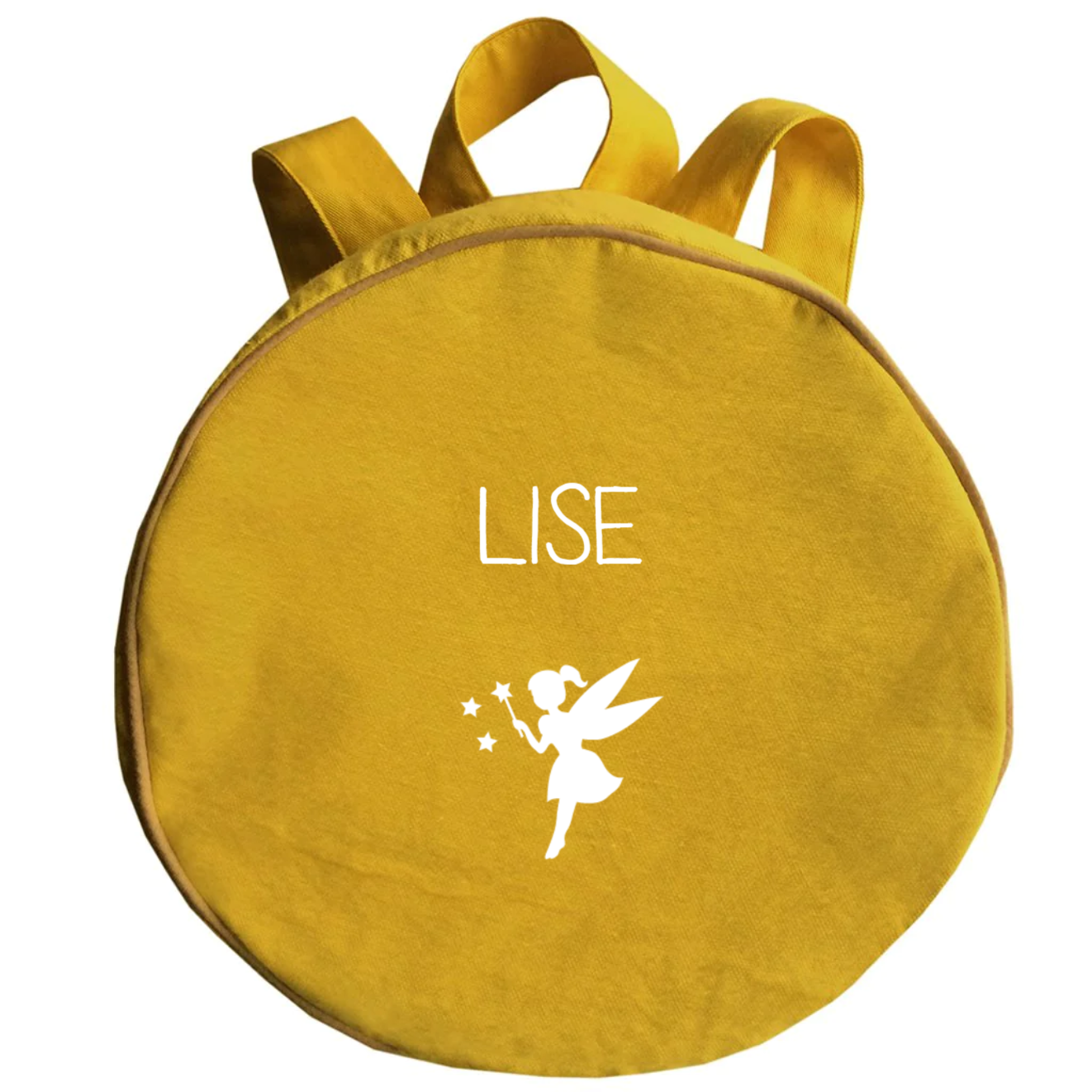 Sac à dos enfant personnalisé Jaune moutarde Coton