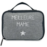 Sac isotherme Petit modèle Cadeau Fête des Mères/Grand-mères personnalisé gris chiné