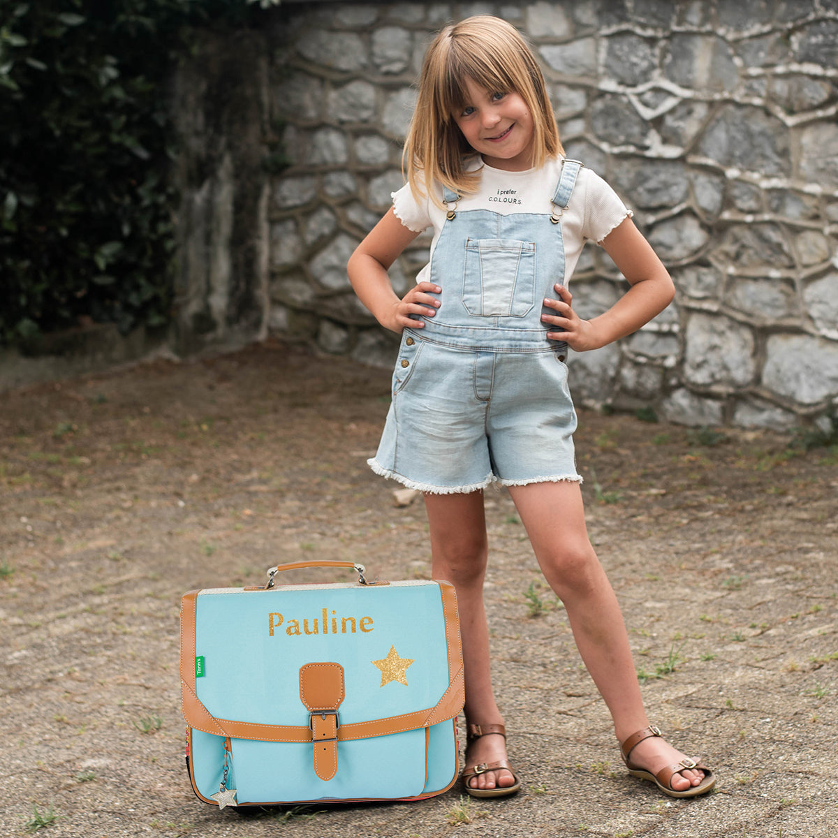 Cartable Tann's CP CE1 CE2 personnalisé Vert d'eau