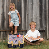 Cartable Tann's personnalisé CE2 CM1 CM2 Fleuri pompons
