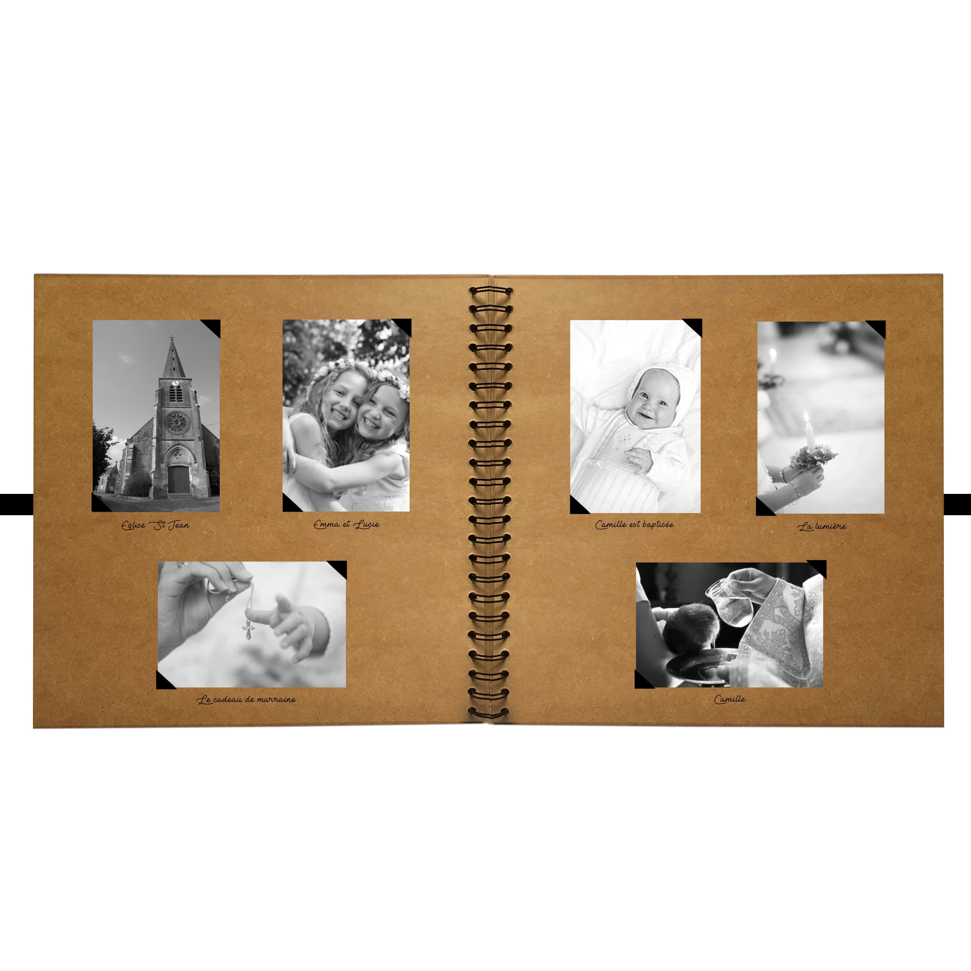Album photo Cadeau Baptême / Communion personnalisé Kraft Grand modèle