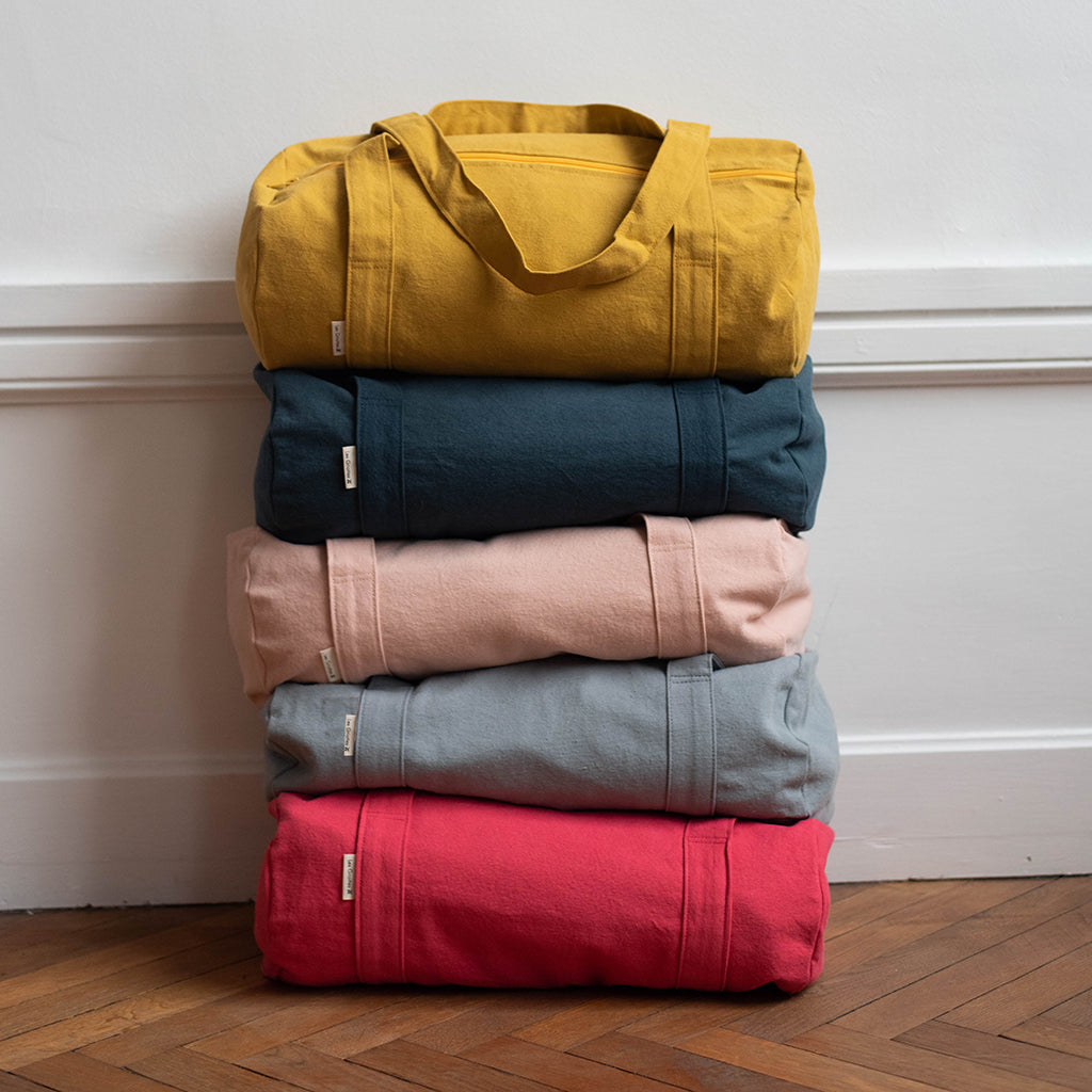 Sac polochon Cadeau Fête des Mères / Grand-mères personnalisé Jaune moutarde Coton