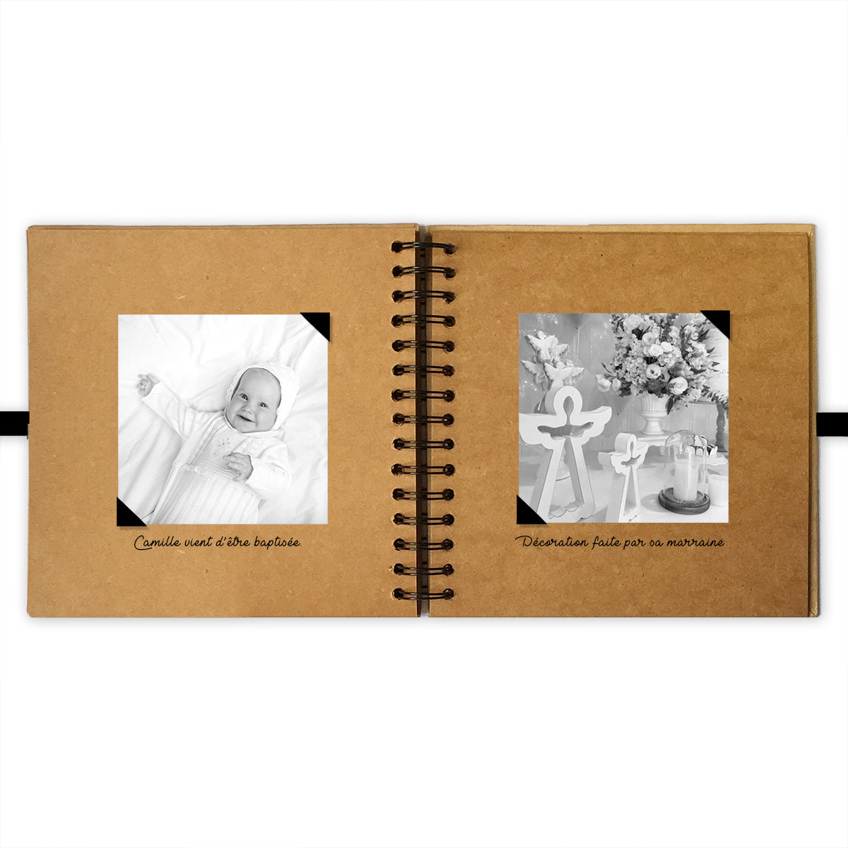 Album photo Cadeau Baptême / Communion personnalisé Kraft Petit modèle