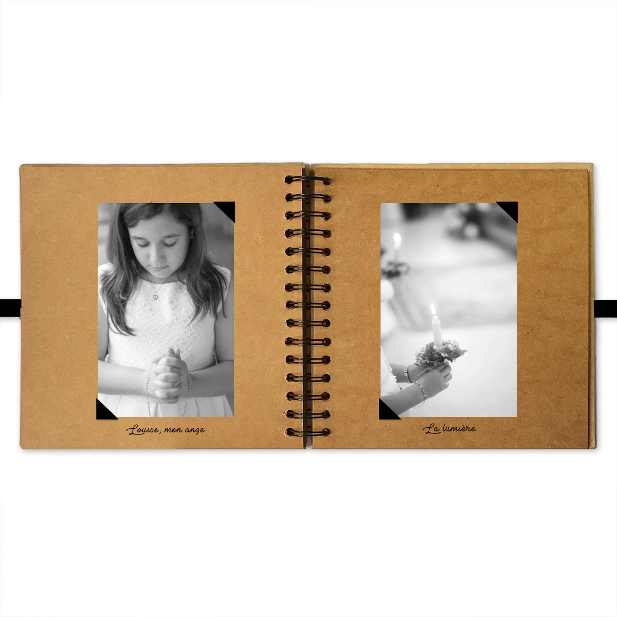 Album photo Cadeau Baptême / Communion personnalisé Kraft Grand modèle