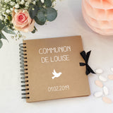 Album photo Cadeau Baptême / Communion personnalisé Kraft Petit modèle
