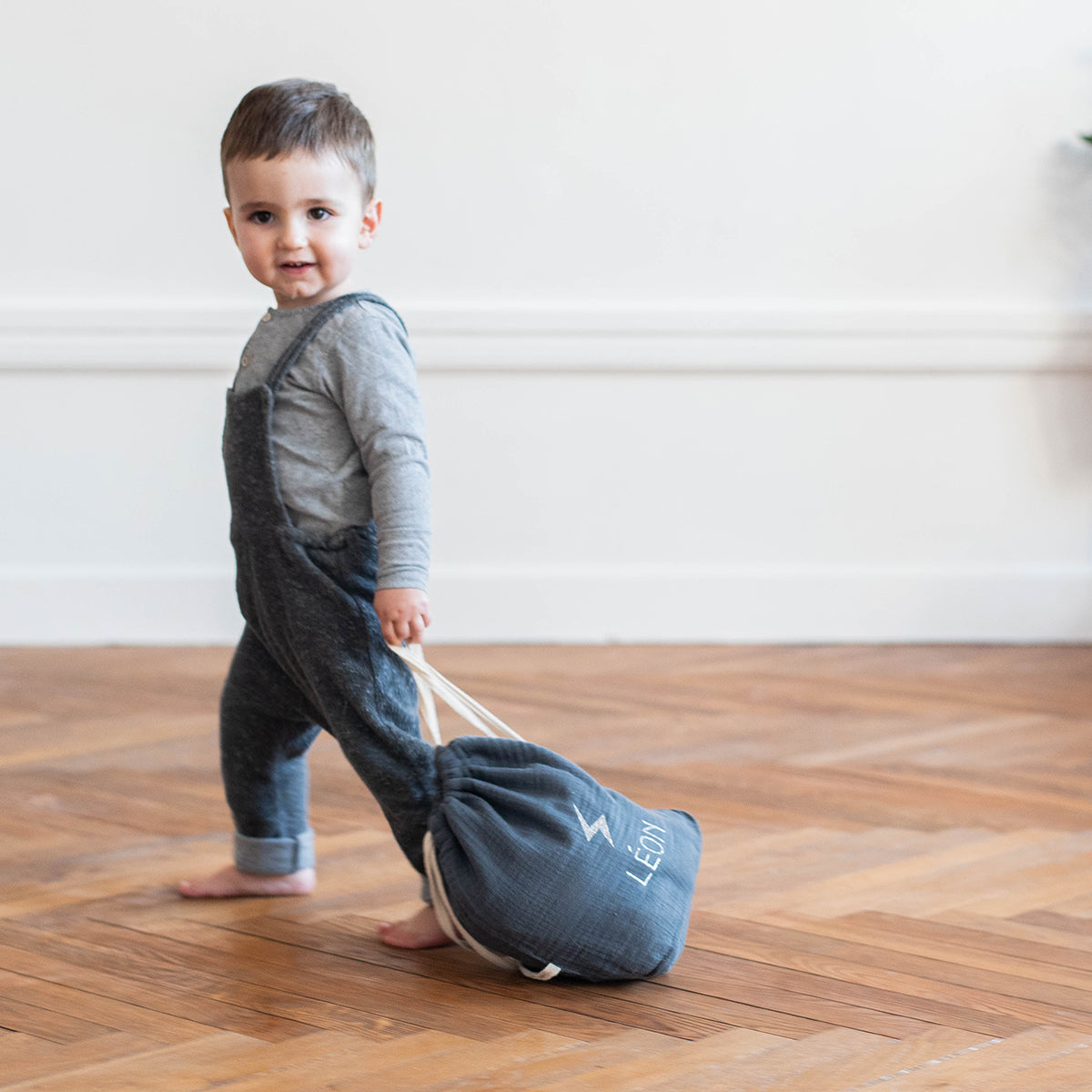 Sac à dos Cadeau bébé personnalisé Jaune moutarde Gaze de coton