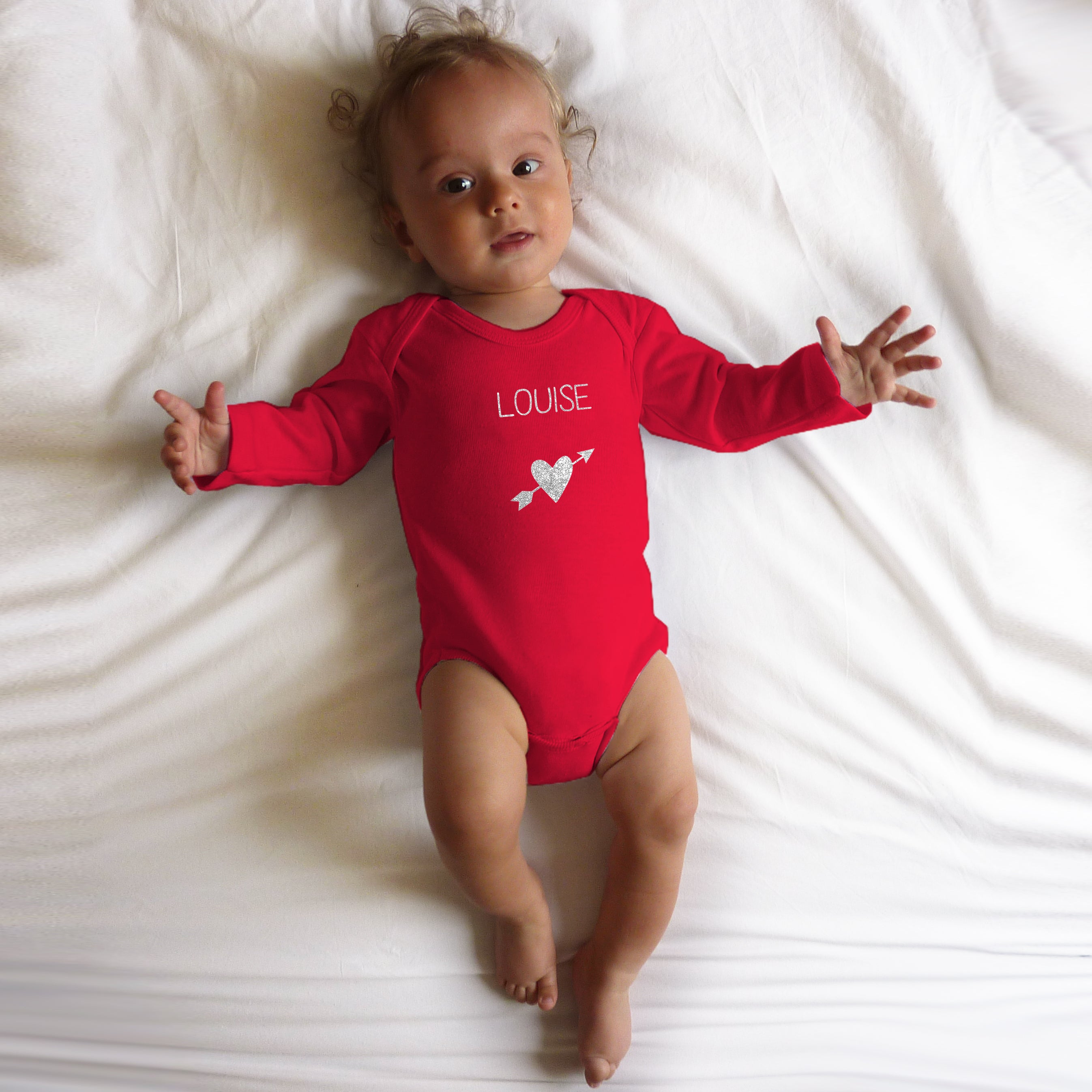 Body Bébé personnalisé Rose pâle Coton