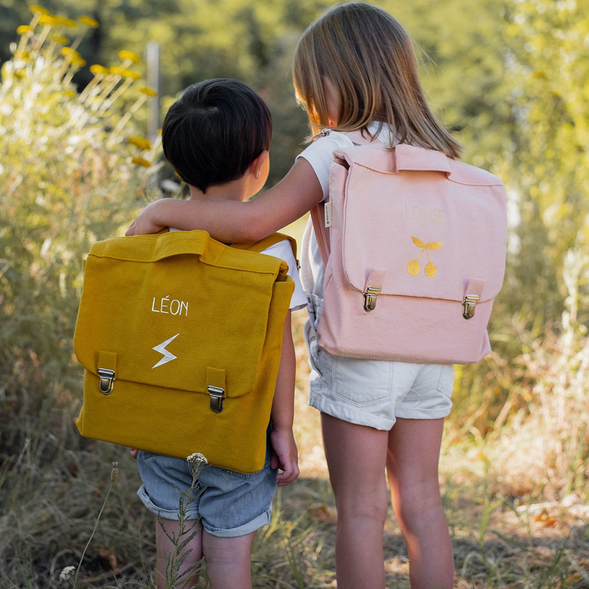 Cartable maternelle personnalisé Rose poudré Coton