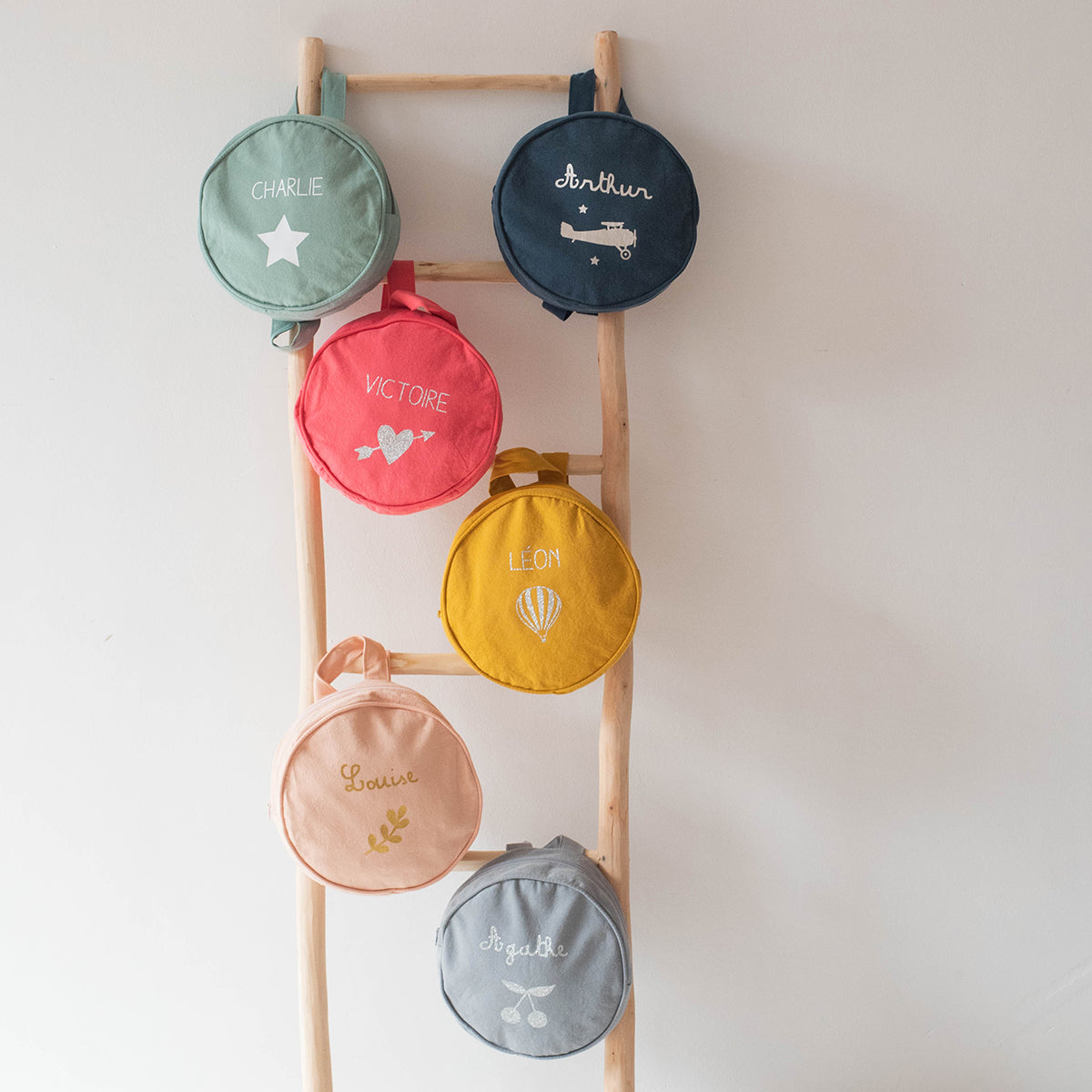 Sac à dos enfant personnalisé Bleu pétrole Coton