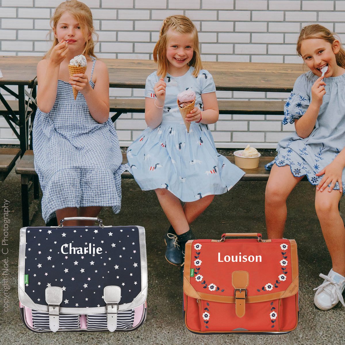Cartable Tann's personnalisé CE2 CM1 CM2 Rose vif