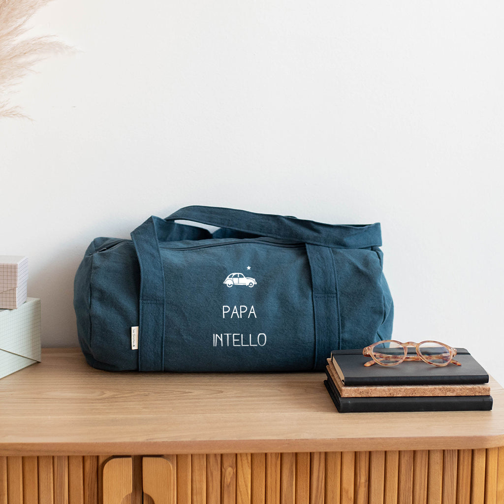 Sac polochon Cadeau Fête des Pères / Grands-pères personnalisé Vert amande Coton