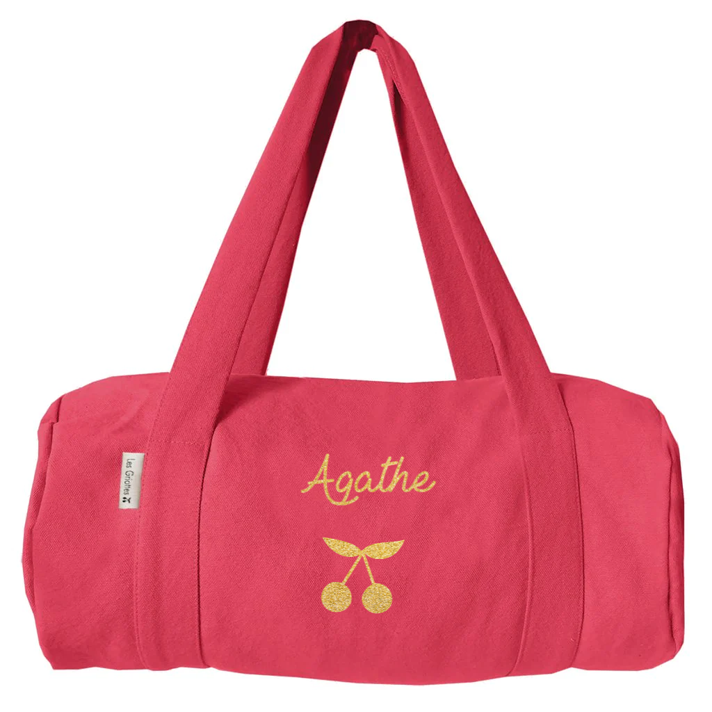 Sac de sport Cadeau Enfant personnalisé Rose grenadine Coton