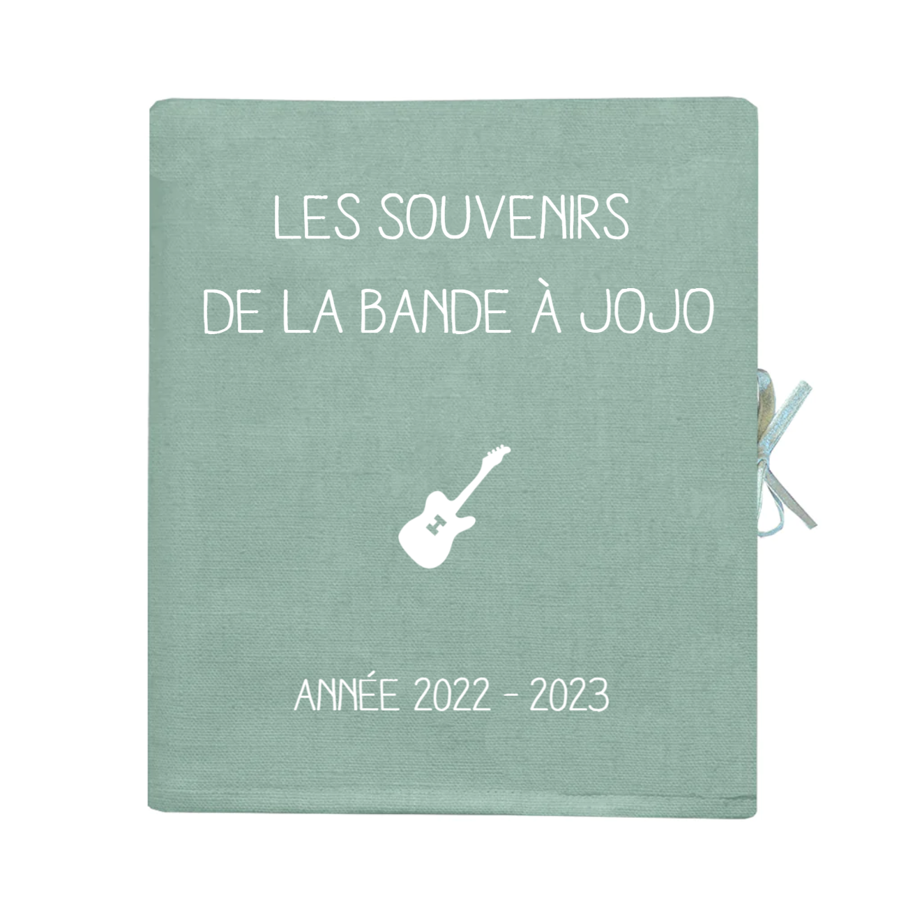 Album photo traditionnel Cadeau Adulte personnalisé Vert amande Lin