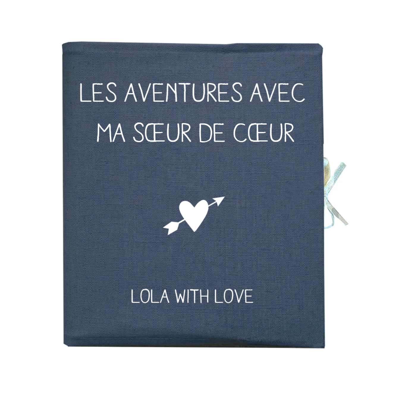 Album photo traditionnel Cadeau Adulte personnalisé Bleu pétrole Lin