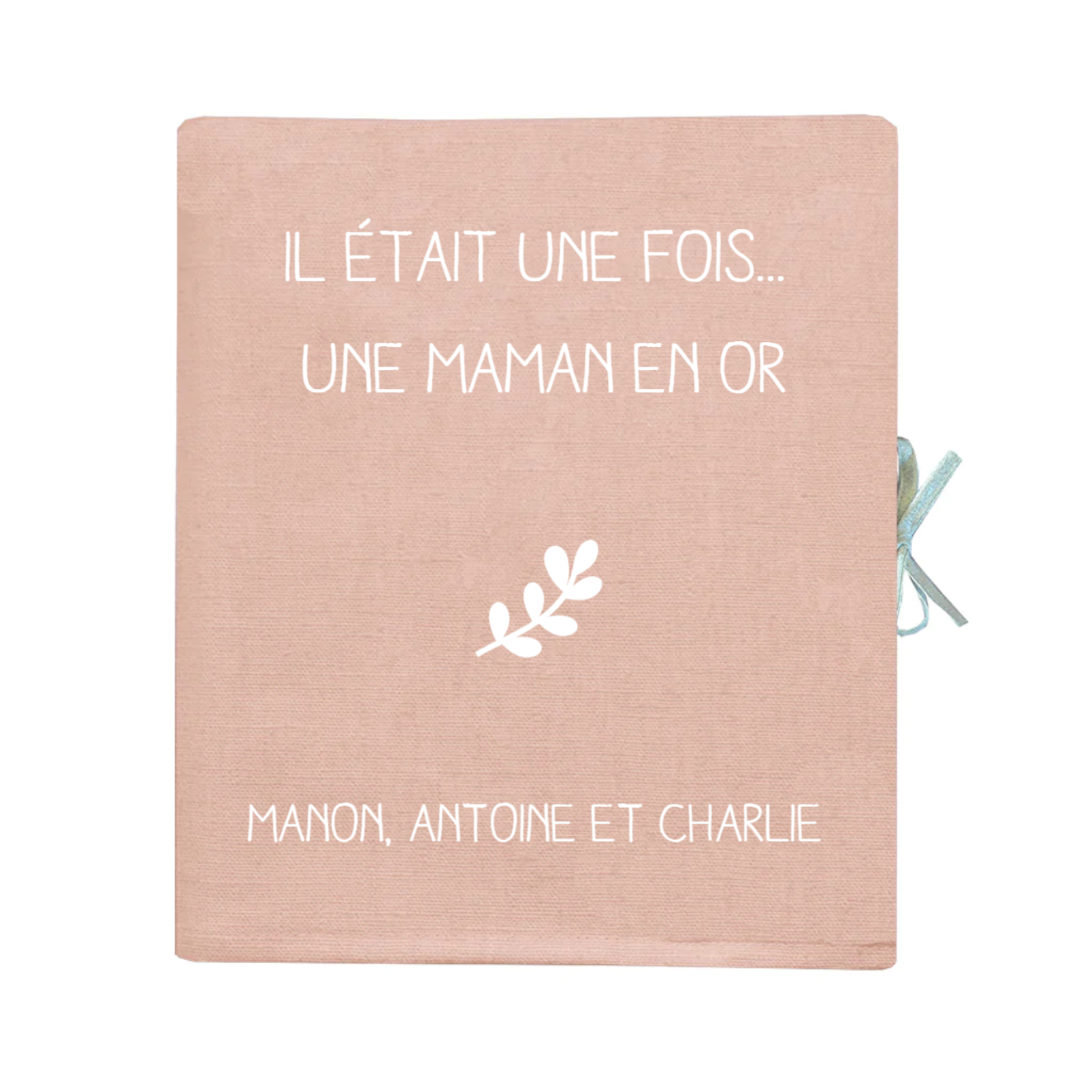 Album photo Cadeau Fête des Mères / Grand-mères personnalisé Rose poudré Lin