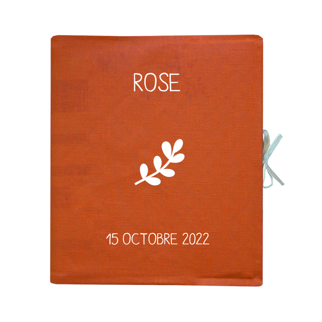 Livre de naissance Cadeau Bébé personnalisé Terracotta Lin