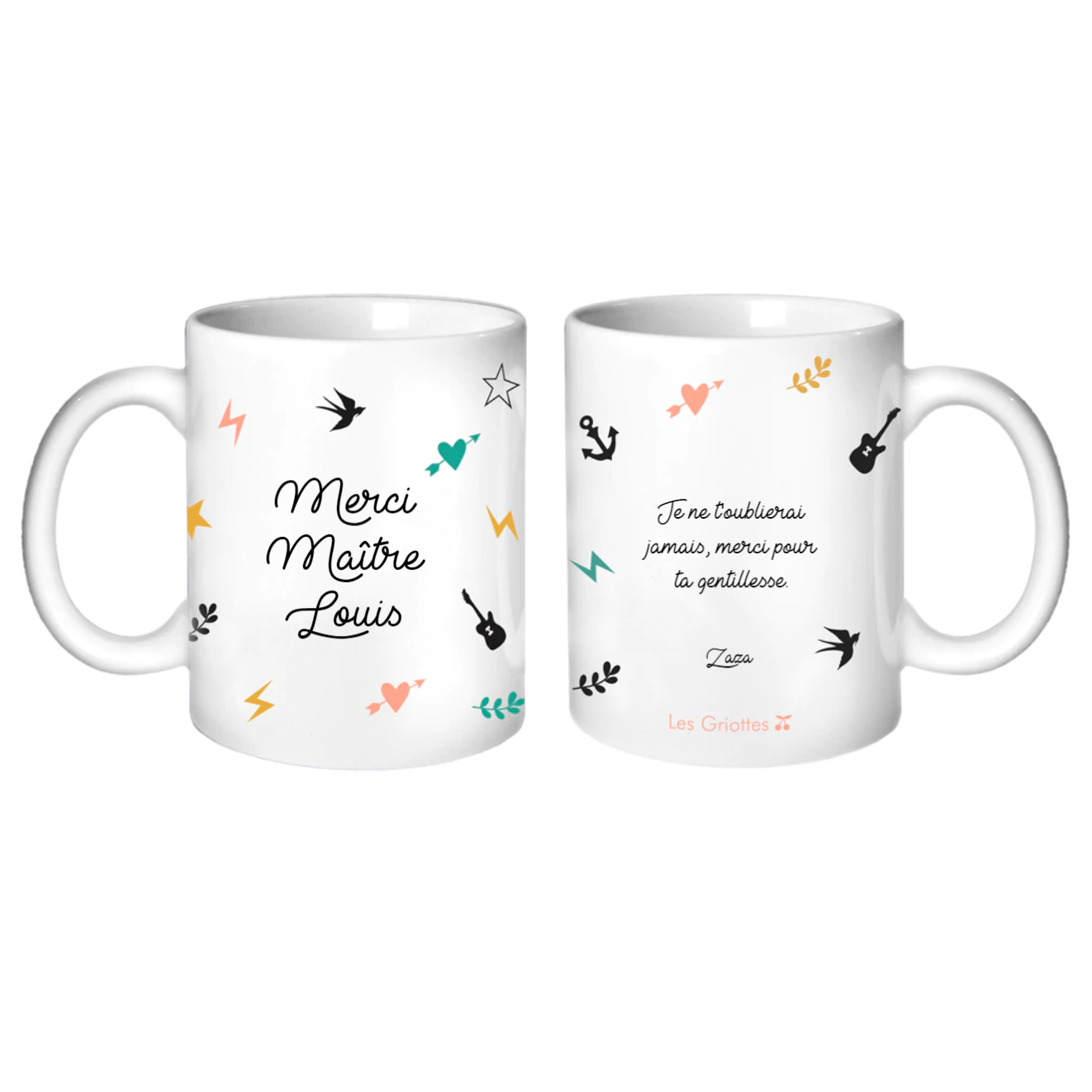 Mug Cadeau Maîtresse Nounou personnalisé Motifs Tatoo 325ml