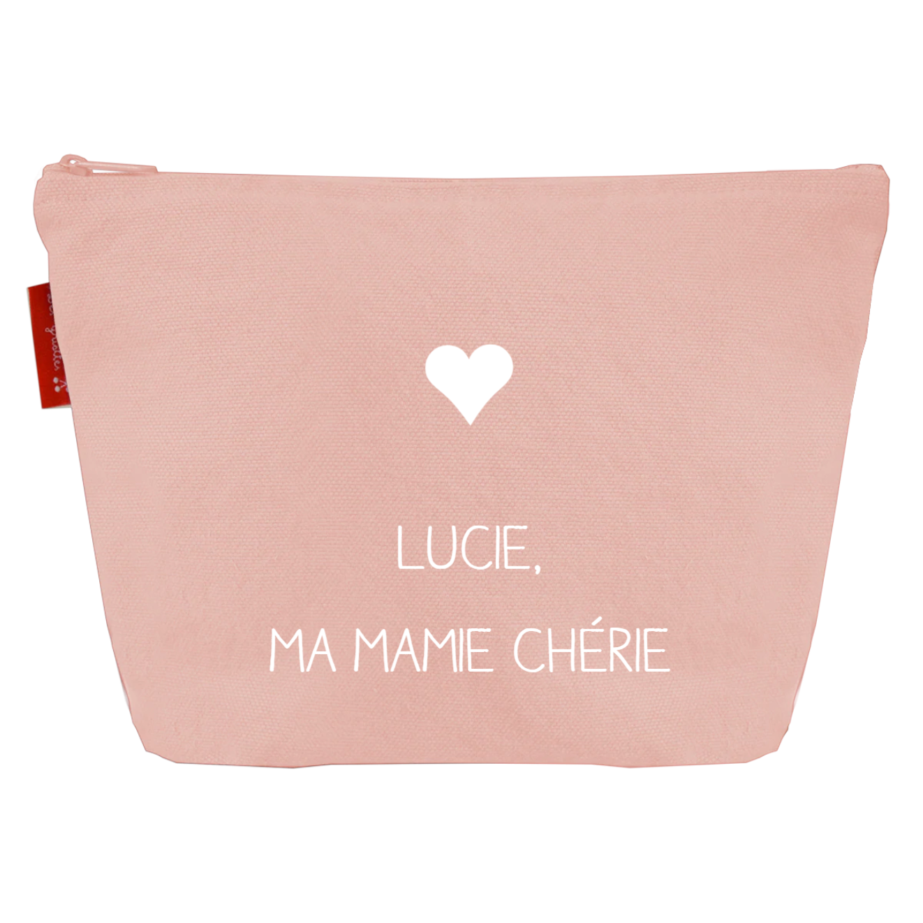 Trousse de toilette Cadeau Fête des Mères et Grand-mères personnalisé Rose poudré Coton