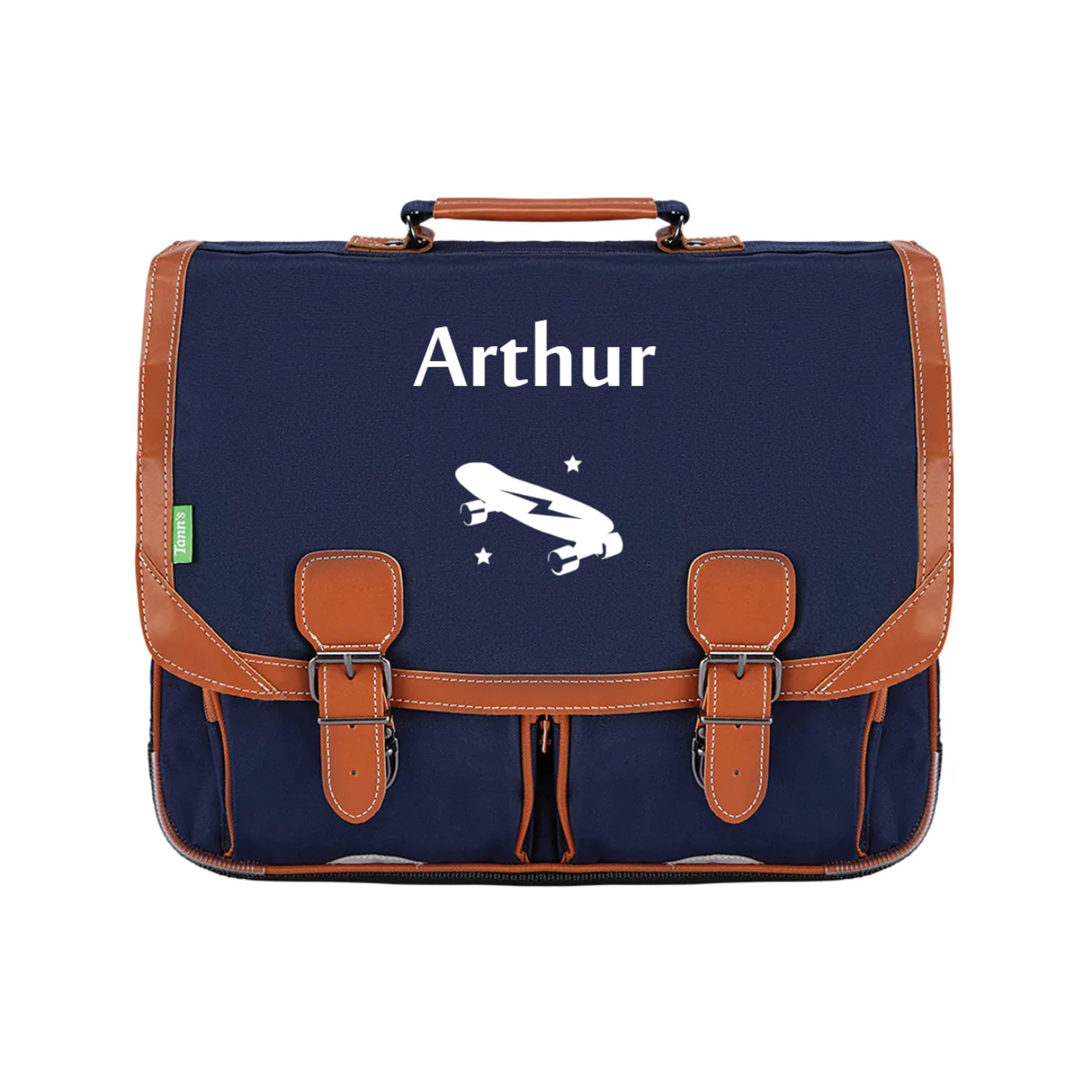 Cartable Tann's personnalisé CE2 CM1 CM2 Bleu marine