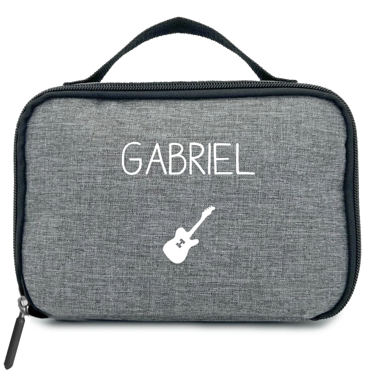 Sac à goûter isotherme Petit modèle Ecole personnalisé gris chiné