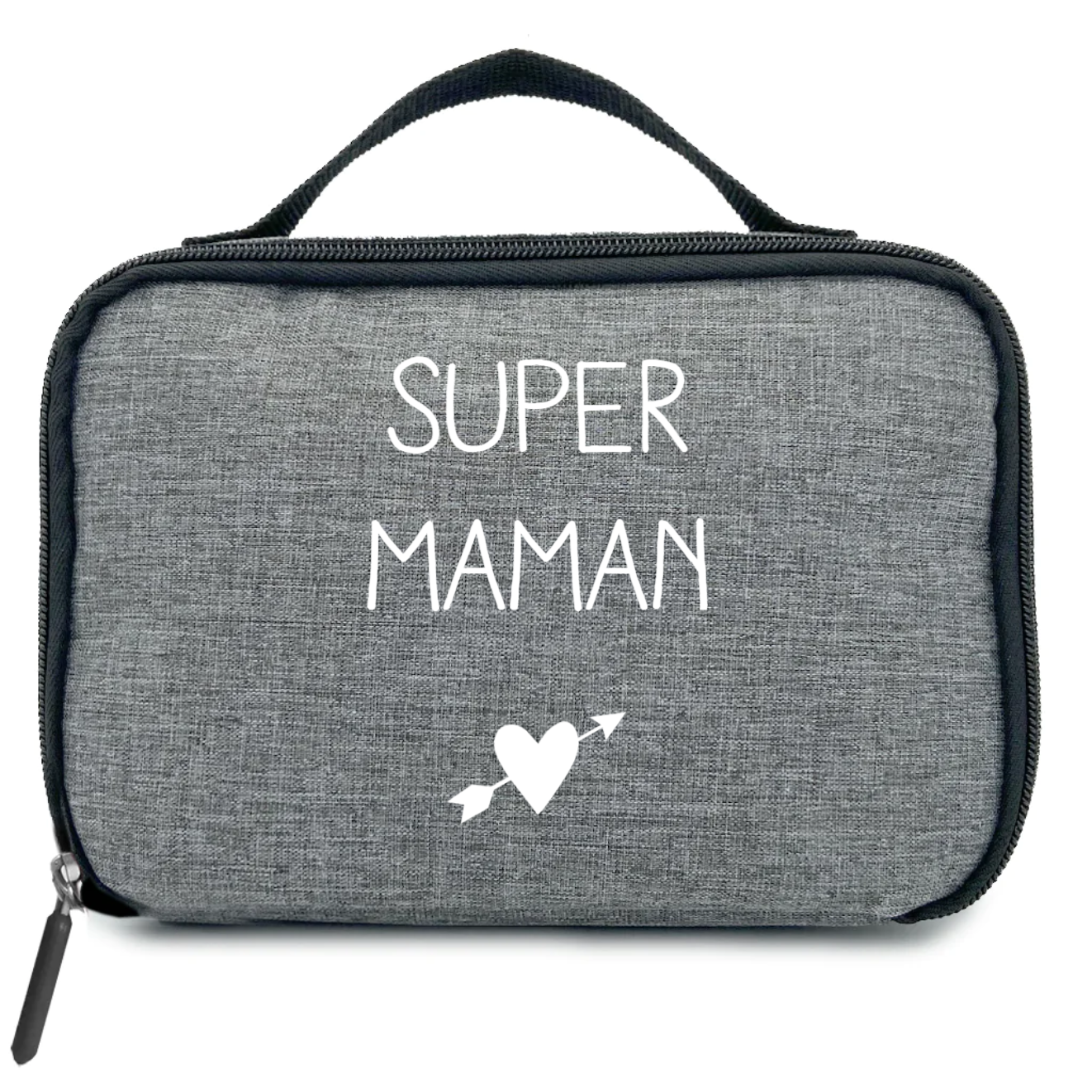 Sac isotherme Petit modèle Cadeau Fête des Mères/Grand-mères personnalisé gris chiné