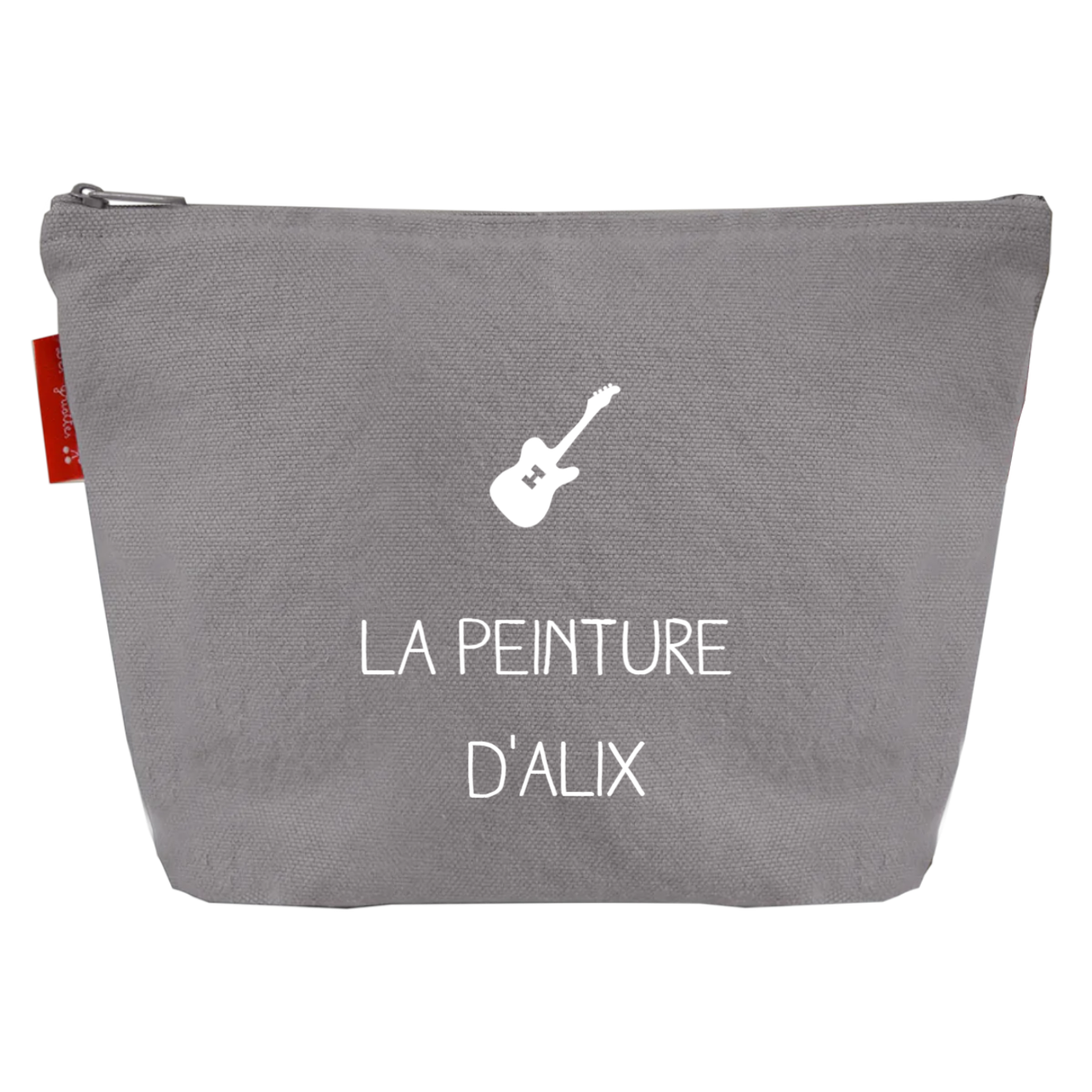 Pochette Ecole personnalisée Gris ciment Coton