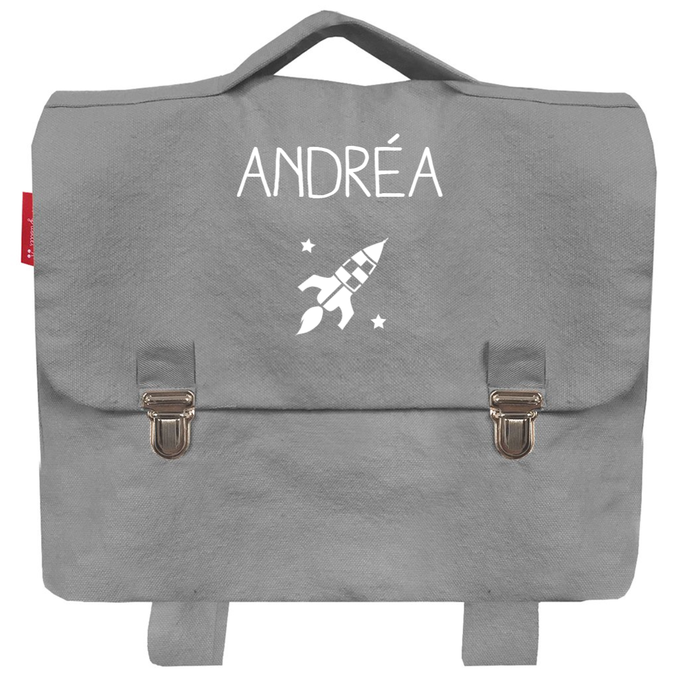 Cartable maternelle personnalisé Gris ciment Coton