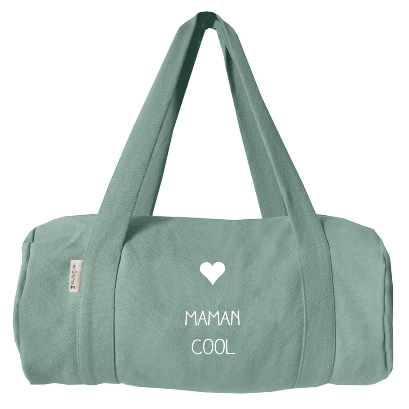 Sac polochon Cadeau Fête des Mères / Grand-mères personnalisé Vert amande Coton