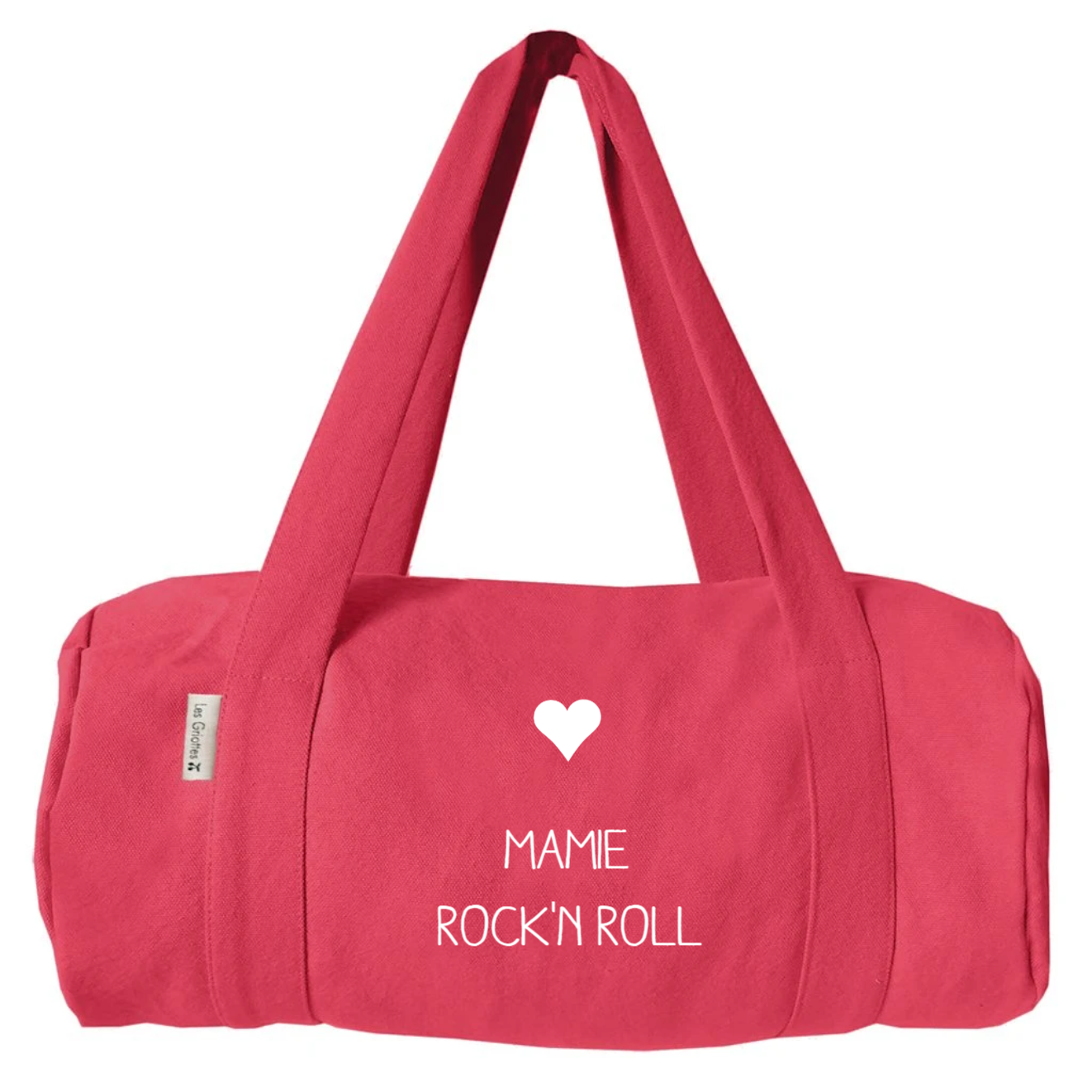 Sac polochon Cadeau Fête des Mères / Grand-mères personnalisé Rose grenadine Coton
