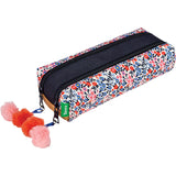 Trousse Tann's double personnalisée Fleuri pompons