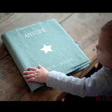 Album photo Cadeau Baptême / Communion personnalisé Rose poudré Lin