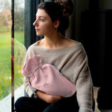 Bouillotte fête des mères en lin de couleur rose parme personnalisée