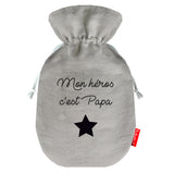 Bouillotte Noël en lin de couleur gris clair personnalisée