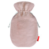 Bouillotte Saint Valentin en lin de couleur rose parme personnalisée