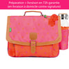 Cartable Tann's CP CE1 CE2 personnalisé Pois rose orange