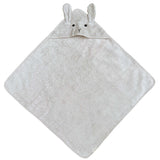 Cape de bain Lapin personnalisée gris, Cadeau bébé