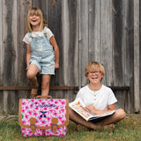 Cartable Tann's CE2-CM1-CM2 personnalisé liberty rose vif