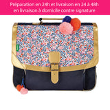 Cartable Enfant Tann's personnalisé CP CE1 CE2 fleuri pompons